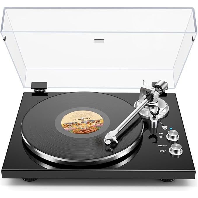 Vinyl Record Player Belt-Drive Turntable for Vinyl Records with Bluetooth Connectivity
