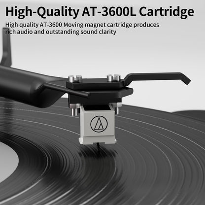 Wooden Bluetooth Turntable HiFi System with 36 Watt Bookshelf Speakers