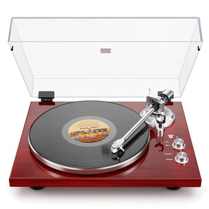 Vinyl Record Player Belt-Drive Turntable for Vinyl Records with Bluetooth Connectivity