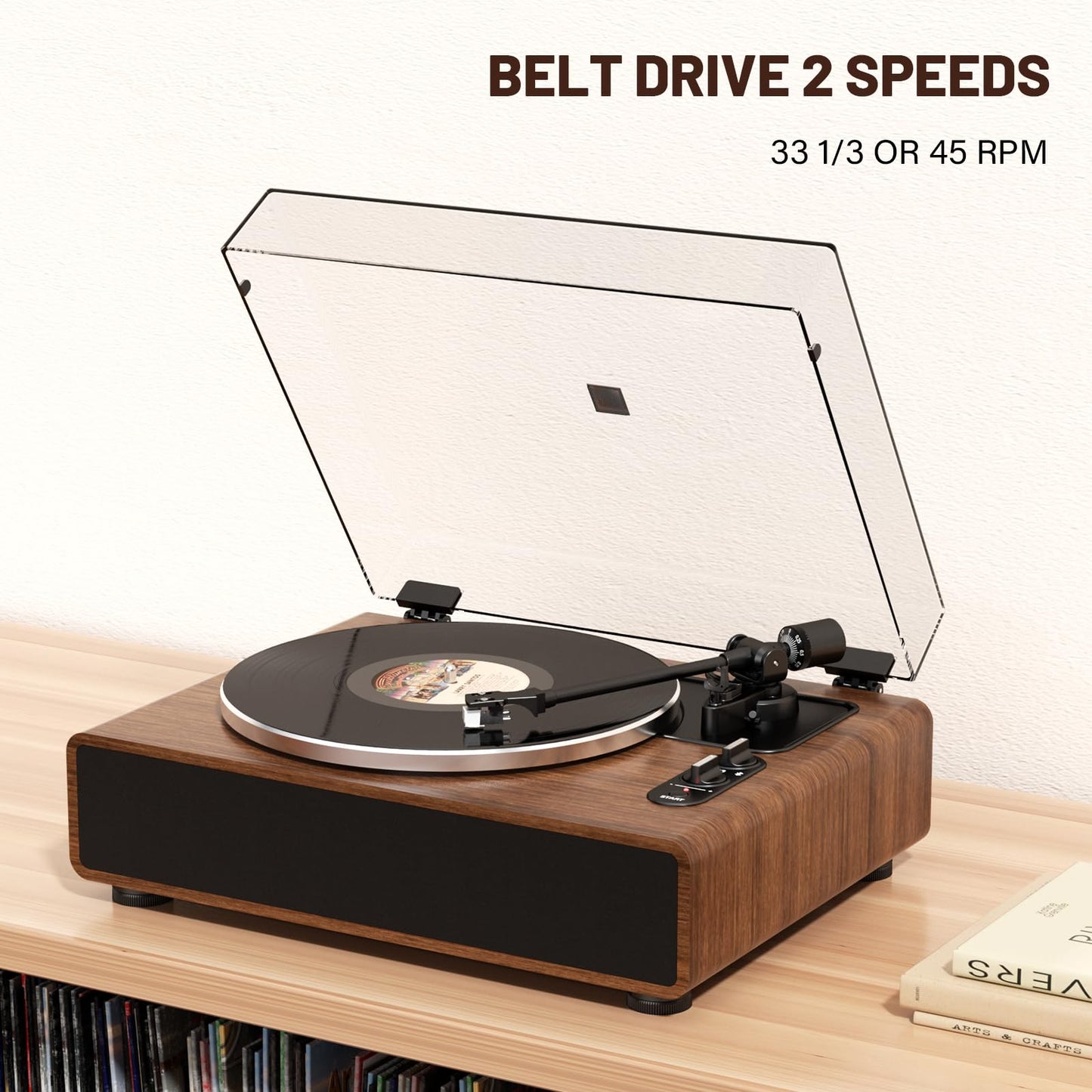 FEKTIK Record Player for Vinyl with Built in Speakers