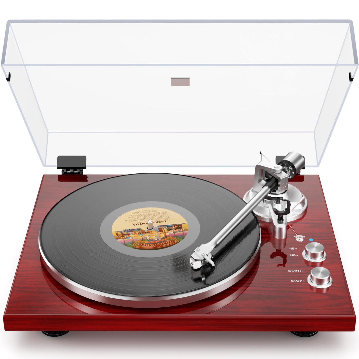 Vinyl Record Player Belt-Drive Turntable for Vinyl Records with Bluetooth Connectivity