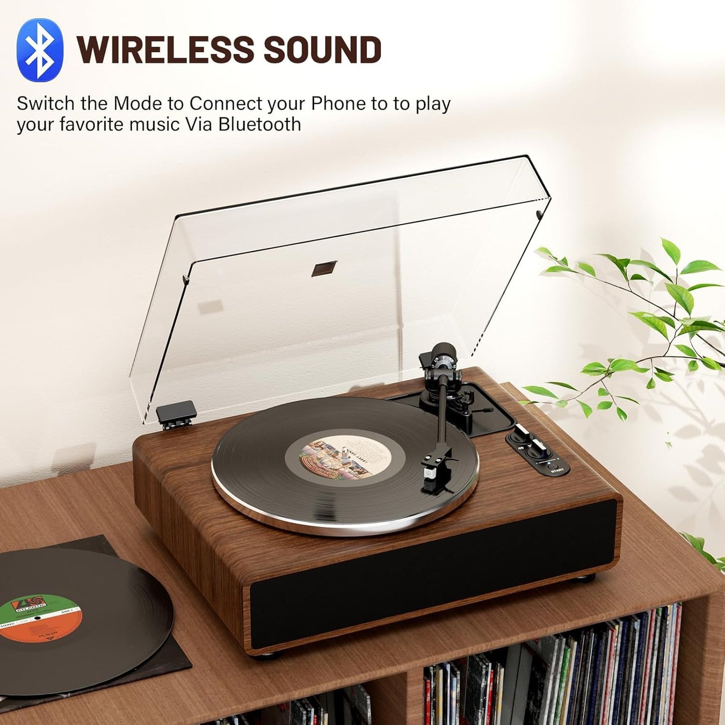 FEKTIK Record Player for Vinyl with Built in Speakers