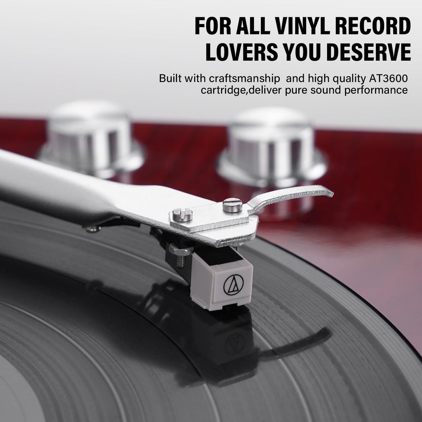 Vinyl Record Player Belt-Drive Turntable for Vinyl Records with Bluetooth Connectivity